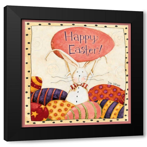 Bunny Easter Black Modern Wood Framed Art Print with Double Matting by DiPaolo, Dan