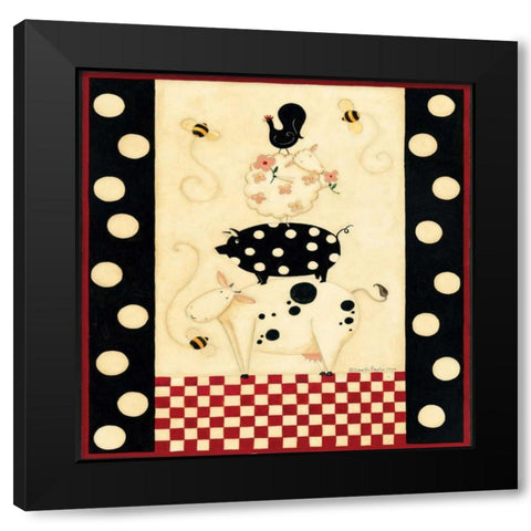 Animal Fun Black Modern Wood Framed Art Print by DiPaolo, Dan