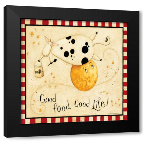 When Cows Fly Black Modern Wood Framed Art Print by DiPaolo, Dan