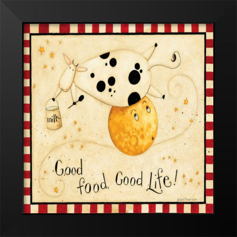 When Cows Fly Black Modern Wood Framed Art Print by DiPaolo, Dan