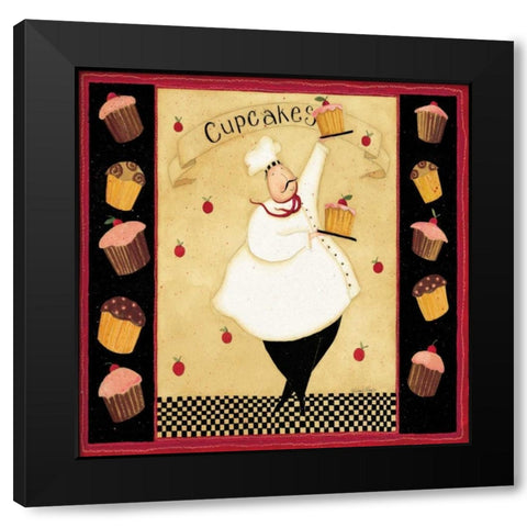 Cupcake addiction Black Modern Wood Framed Art Print with Double Matting by DiPaolo, Dan