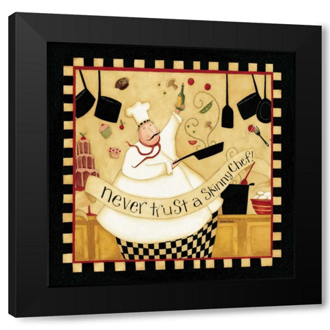 Skinny Chef Black Modern Wood Framed Art Print with Double Matting by DiPaolo, Dan