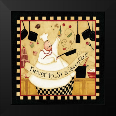 Skinny Chef Black Modern Wood Framed Art Print by DiPaolo, Dan