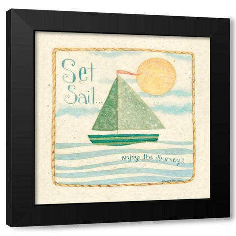 Set Sail Black Modern Wood Framed Art Print by DiPaolo, Dan