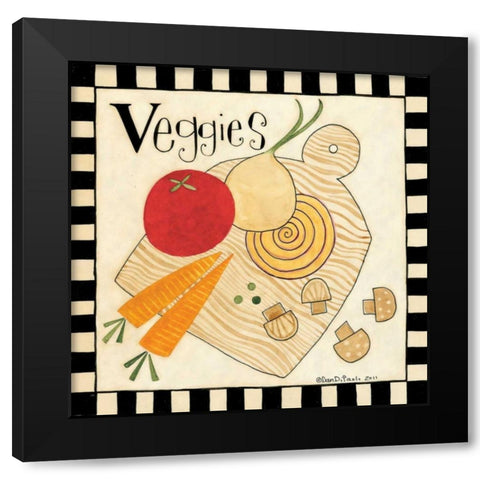 Veggie Delight Black Modern Wood Framed Art Print with Double Matting by DiPaolo, Dan