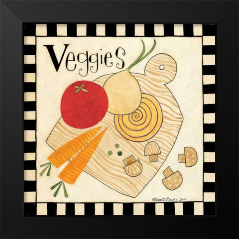 Veggie Delight Black Modern Wood Framed Art Print by DiPaolo, Dan