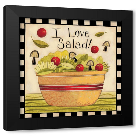 I love Salad Black Modern Wood Framed Art Print by DiPaolo, Dan