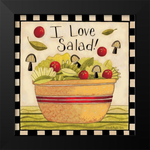 I love Salad Black Modern Wood Framed Art Print by DiPaolo, Dan