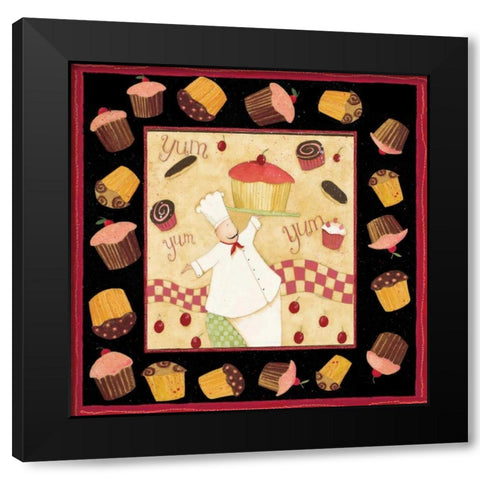 Cupcake Party Black Modern Wood Framed Art Print by DiPaolo, Dan
