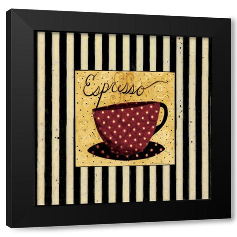 Espresso Stripe Black Modern Wood Framed Art Print with Double Matting by DiPaolo, Dan