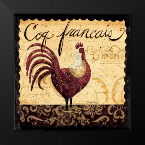 Mr Rooster Black Modern Wood Framed Art Print by DiPaolo, Dan