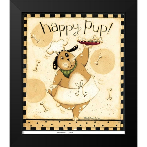 Happy Black Modern Wood Framed Art Print by DiPaolo, Dan