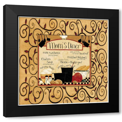 Eat Your Dinner Black Modern Wood Framed Art Print by DiPaolo, Dan