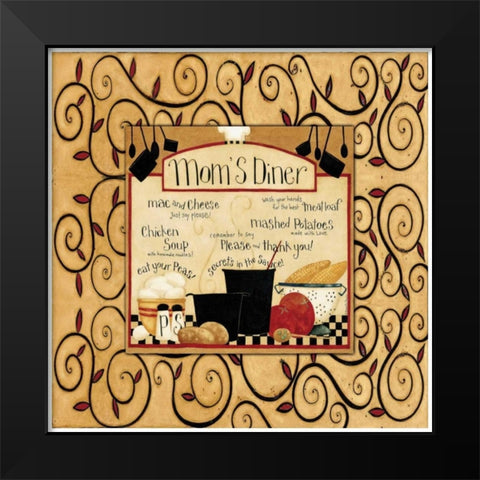 Eat Your Dinner Black Modern Wood Framed Art Print by DiPaolo, Dan