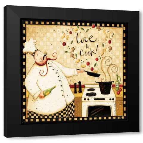 Love to Cook Black Modern Wood Framed Art Print with Double Matting by DiPaolo, Dan