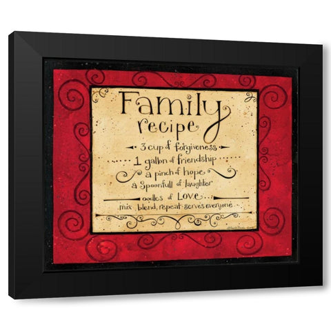 Family Recipe Black Modern Wood Framed Art Print by DiPaolo, Dan