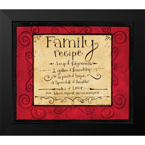 Family Recipe Black Modern Wood Framed Art Print by DiPaolo, Dan