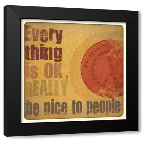 Everything Is OK Black Modern Wood Framed Art Print with Double Matting by DiPaolo, Dan