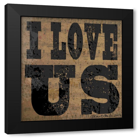 I love Us Black Modern Wood Framed Art Print with Double Matting by DiPaolo, Dan