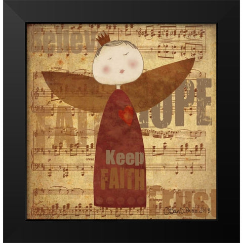 Keep Faith Black Modern Wood Framed Art Print by DiPaolo, Dan