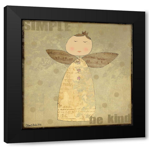 Simple Angel 5 Black Modern Wood Framed Art Print by DiPaolo, Dan