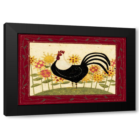 Rooster Black Modern Wood Framed Art Print by DiPaolo, Dan