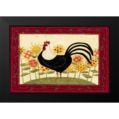 Rooster Black Modern Wood Framed Art Print by DiPaolo, Dan