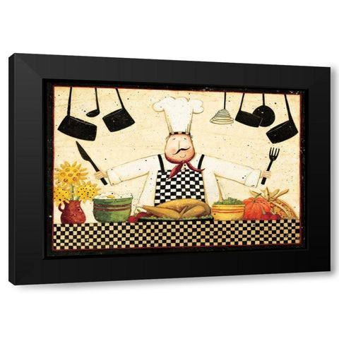 Lets Cook Lets Eat Black Modern Wood Framed Art Print by DiPaolo, Dan