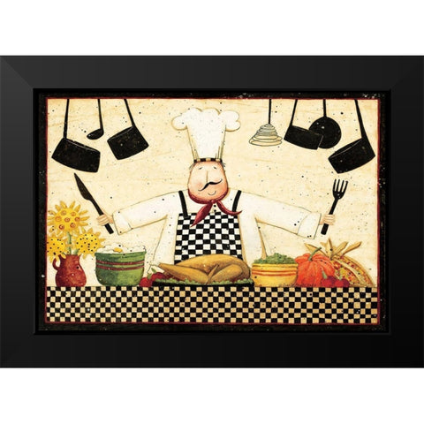 Lets Cook Lets Eat Black Modern Wood Framed Art Print by DiPaolo, Dan
