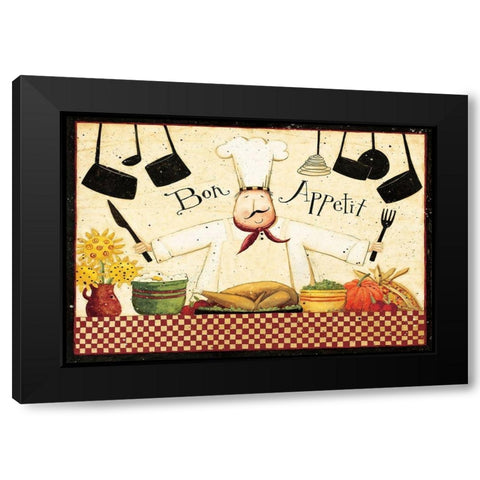 Bon Appetit Black Modern Wood Framed Art Print with Double Matting by DiPaolo, Dan