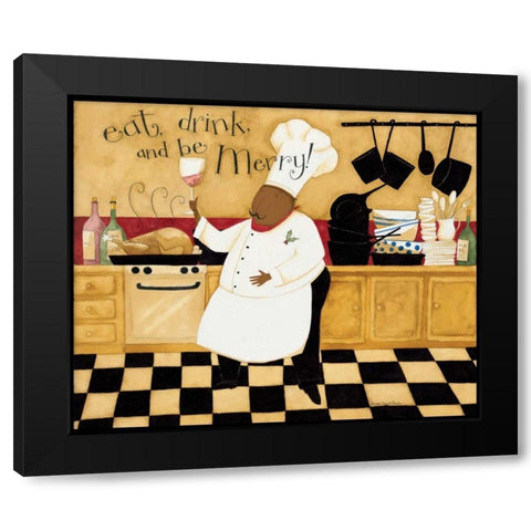Be Merry Black Modern Wood Framed Art Print by DiPaolo, Dan