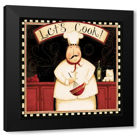 Lets Cook With Wine Black Modern Wood Framed Art Print by DiPaolo, Dan