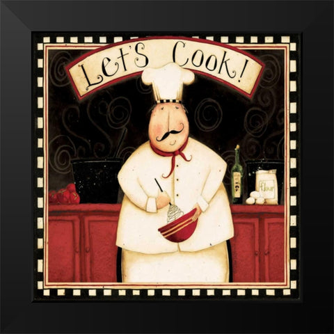Lets Cook With Wine Black Modern Wood Framed Art Print by DiPaolo, Dan