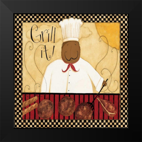 Grill It Black Modern Wood Framed Art Print by DiPaolo, Dan