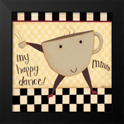 Coffee Dance Black Modern Wood Framed Art Print by DiPaolo, Dan