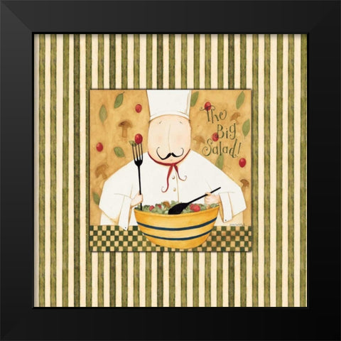 Big Salad Stripes Black Modern Wood Framed Art Print by DiPaolo, Dan