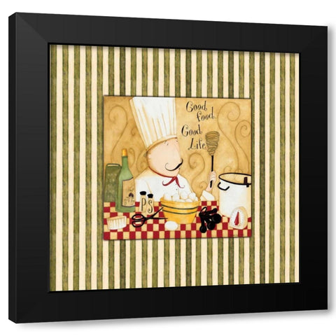 Good Food Stripes Black Modern Wood Framed Art Print by DiPaolo, Dan