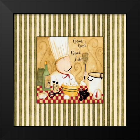 Good Food Stripes Black Modern Wood Framed Art Print by DiPaolo, Dan