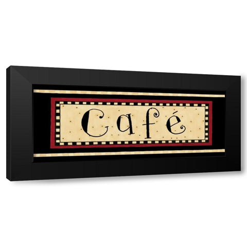 City Cafe Black Modern Wood Framed Art Print with Double Matting by DiPaolo, Dan