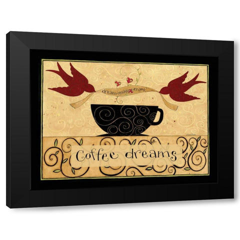 Coffee Makes Me Fly Black Modern Wood Framed Art Print with Double Matting by DiPaolo, Dan