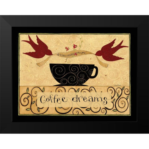 Coffee Makes Me Fly Black Modern Wood Framed Art Print by DiPaolo, Dan