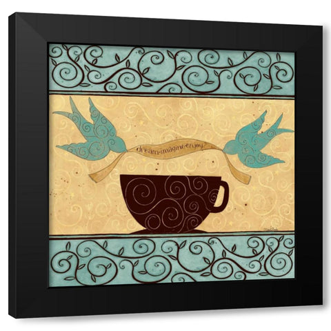 Coffee Break Black Modern Wood Framed Art Print with Double Matting by DiPaolo, Dan