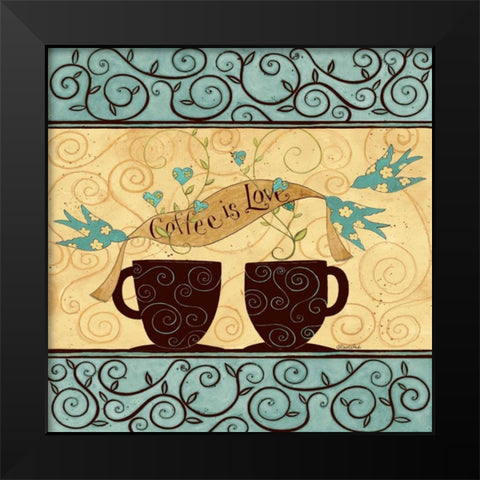 Coffee Love Black Modern Wood Framed Art Print by DiPaolo, Dan