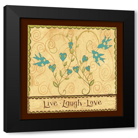 Live Laugh Love Black Modern Wood Framed Art Print with Double Matting by DiPaolo, Dan