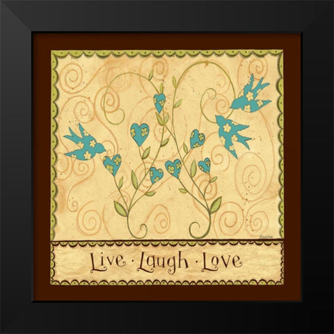 Live Laugh Love Black Modern Wood Framed Art Print by DiPaolo, Dan