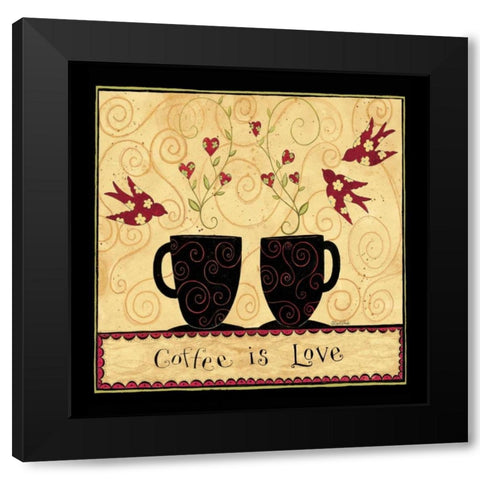 All My Coffee Black Modern Wood Framed Art Print with Double Matting by DiPaolo, Dan