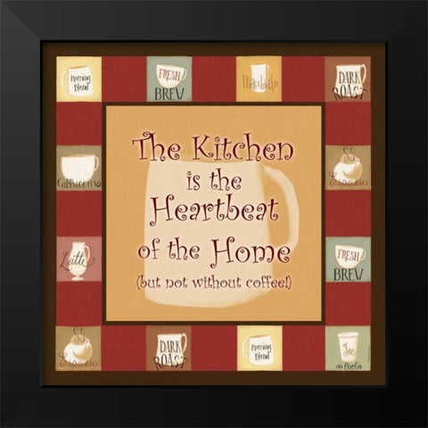 Heart Beat Home Black Modern Wood Framed Art Print by DiPaolo, Dan