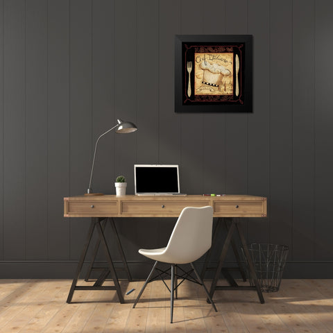 Italian Chef Black Modern Wood Framed Art Print by DiPaolo, Dan