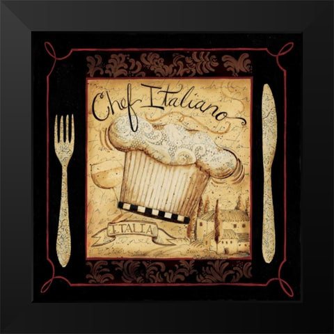 Italian Chef Black Modern Wood Framed Art Print by DiPaolo, Dan
