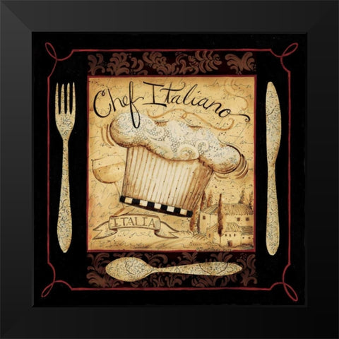 Italian Kitchen Black Modern Wood Framed Art Print by DiPaolo, Dan